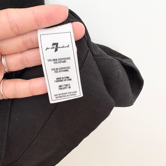 7 for all mankind linen blend one shoulder dress - Picture 4 of 5